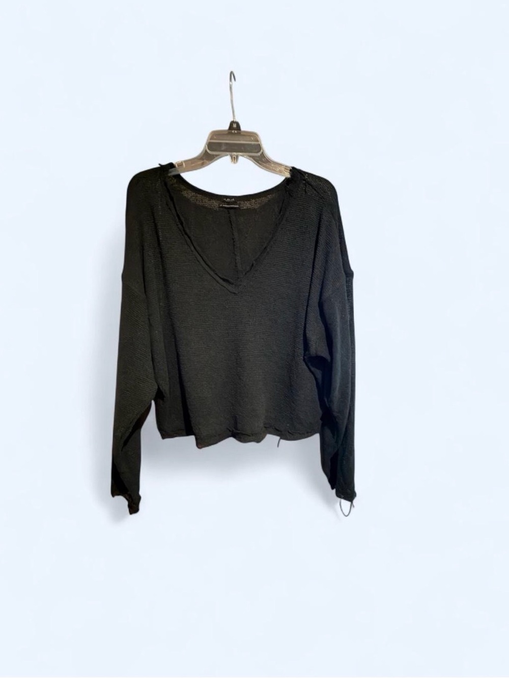 Out From Under by Urban Outfitters Long Sleeve Sheer Cropped Top